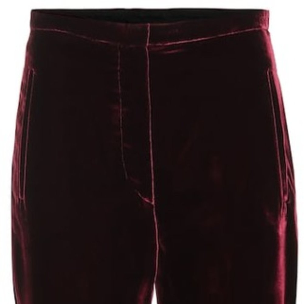 KHAITE Audrey Straight Leg in Burgundy Velvet Women's Size 2